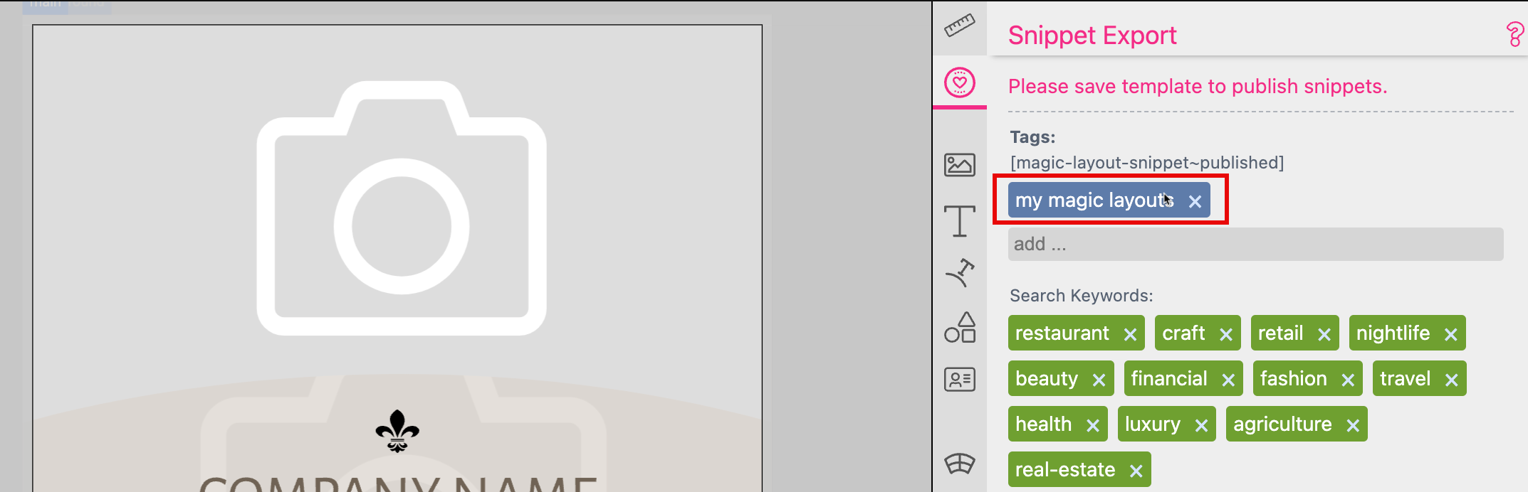 Magic Layout Tag Assignment