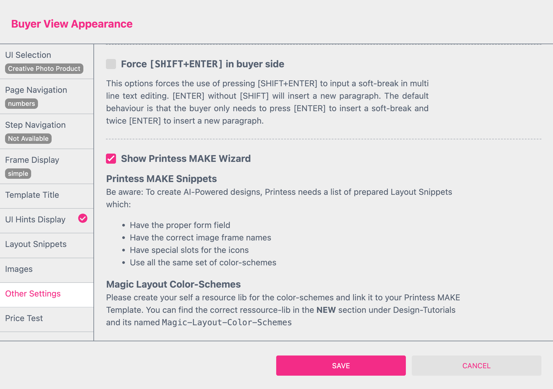 Activate Show Printess MAKE Wizard