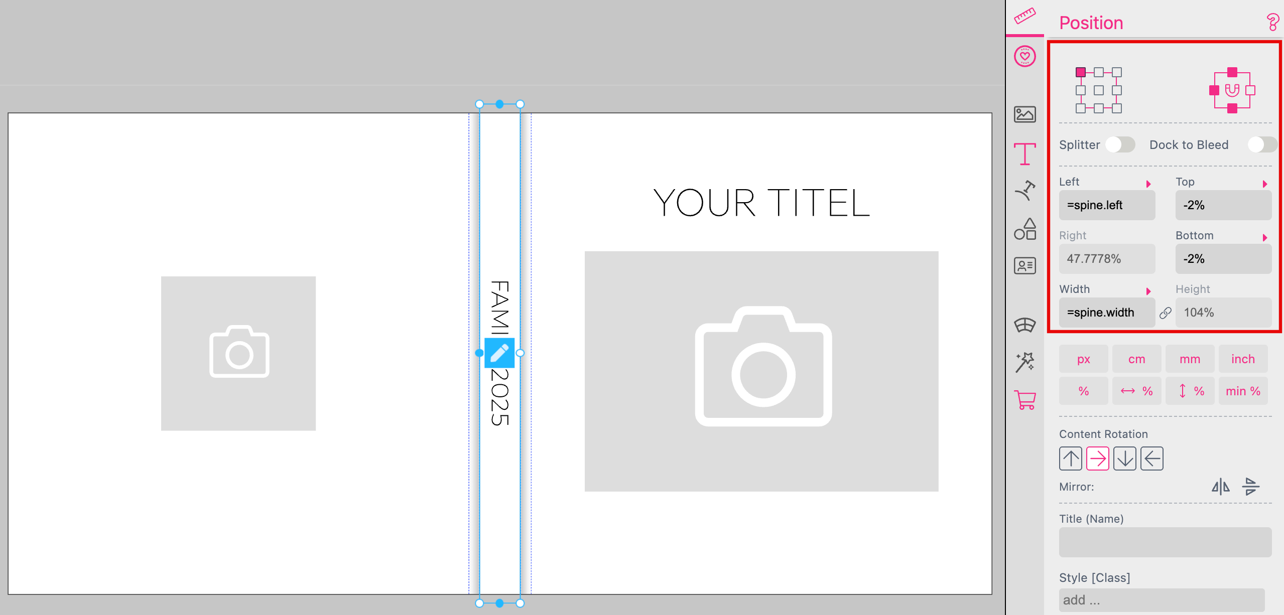 Positioning Spine Design In The Document