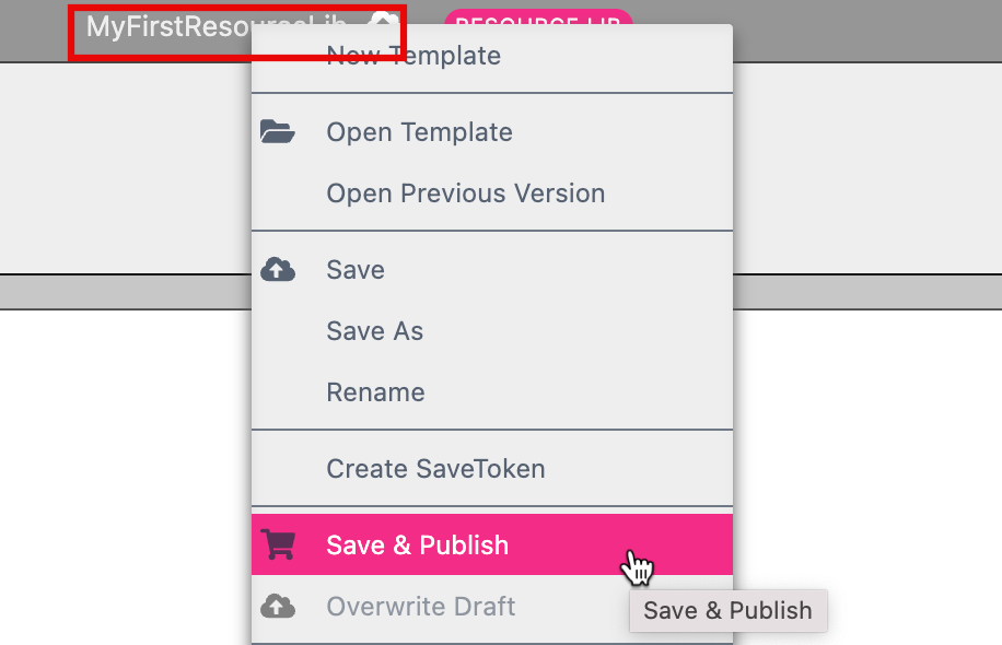 Save And Publish The Resource Library